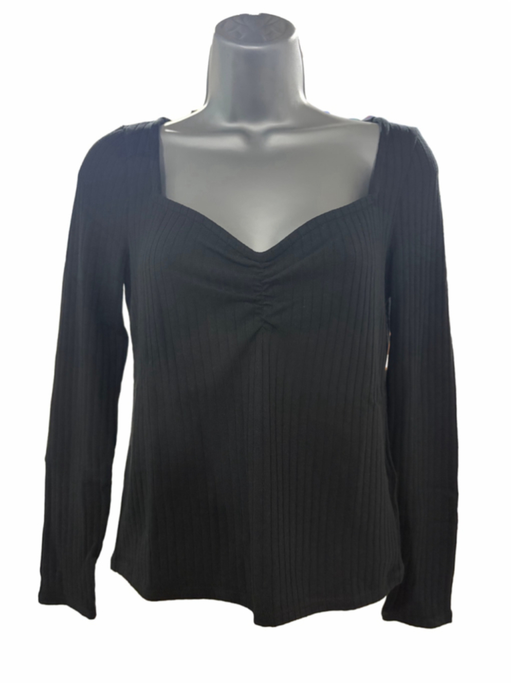 NWT Madewell Women's Boba Sweetheart Top, True Black, S